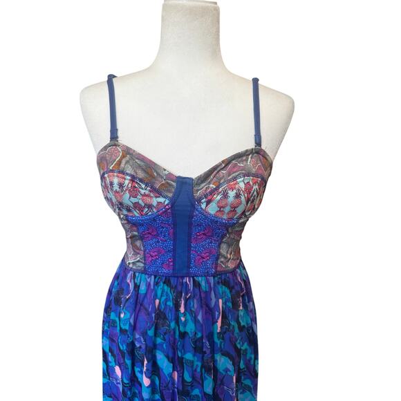 Maaji Longchamp Legacy Tropical Watercolor Long Maxi Swim Coverup Dress Small - Picture 5 of 5